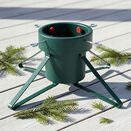 STOJAK NA CHOINKĘ na żywą choinkę metalowy zielony 4 nogi pojemnik 2,8l