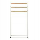 Stojak na ręczniki wieszak stojący podłogowy łazienkowy biały 3 poziomowy