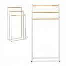 Stojak na ręczniki wieszak stojący podłogowy łazienkowy biały 3 poziomowy