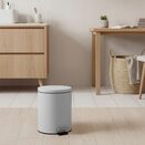 Kosz na smieci biurowy szary z pedałem 5l metalowy łazienkowy wkład