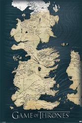 Gra o tron Mapa Westeros i Esos - plakat