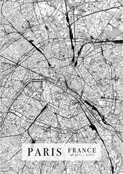 Paryż Mapa Miasta - plakat A2