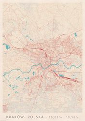 Kraków Mapa Miasta - plakat A1