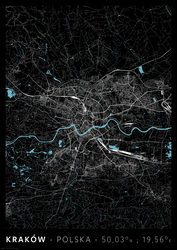 Kraków Mapa Miasta - plakat A2