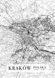 Kraków Mapa Miasta - plakat A3