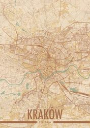 Kraków Mapa Miasta - plakat A3