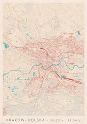 Kraków Mapa Miasta - plakat A3
