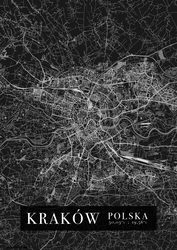 Kraków Mapa Miasta - plakat A3