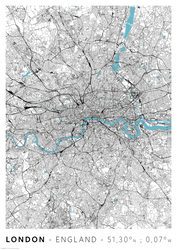 Londyn Mapa Miasta - plakat A2