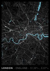 Londyn Mapa Miasta - plakat A3