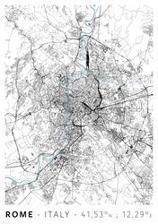 Rzym Mapa Miasta - plakat A1