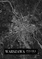 Warszawa Mapa Miasta - plakat A1