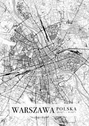 Warszawa Mapa Miasta - plakat A2