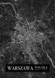 Warszawa Mapa Miasta - plakat A2