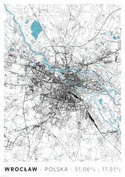 Wrocław Mapa Miasta - plakat A1