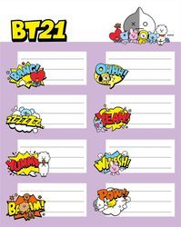 BT21 - naklejki na zeszyt