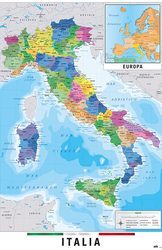 Mapa Włoch - plakat