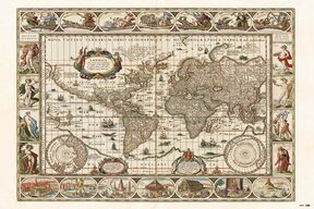 Antycka Mapa Świata - plakat