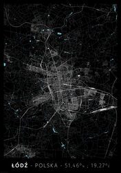 Łódź Mapa Miasta - plakat A1