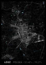Łódź Mapa Miasta - plakat A2