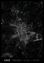 Łódź Mapa Miasta - plakat A3