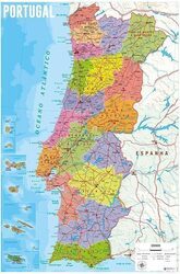 Mapa Portugalii - plakat