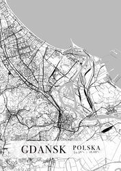 Gdańsk Mapa Miasta - plakat A2