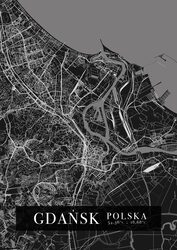 Gdańsk Mapa Miasta - plakat A2