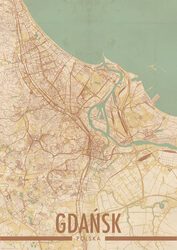 Gdańsk Mapa Miasta - plakat A2