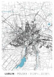 Lublin Mapa Miasta - plakat A2