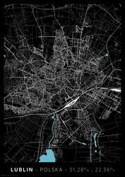Lublin Mapa Miasta - plakat A3