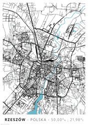 Rzeszów Mapa Miasta - plakat A2
