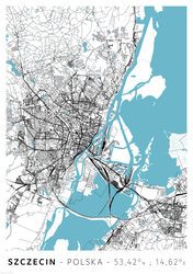 Szczecin Mapa Miasta - plakat A1