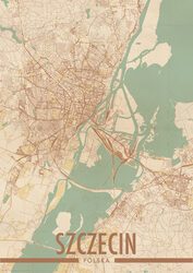 Szczecin Mapa Miasta - plakat A3