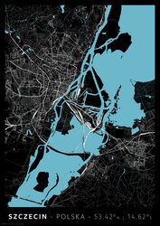 Szczecin Mapa Miasta - plakat A3