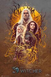 Wiedźmin 2 Geralt, Ciri, Yennefer - plakat