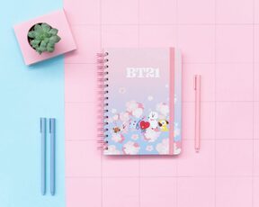 BT21 Cherry Blossom - notes A5, 80 kartek, w kropki