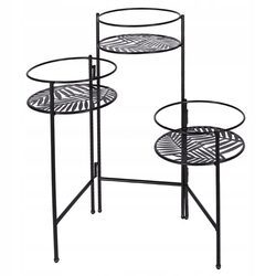 Kwietnik stojący stojak na kwiaty metalowy czarny