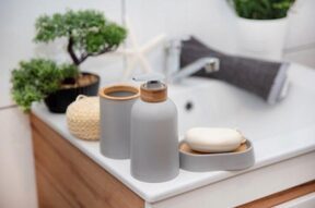 Kubek łazienkowy na szczoteczki szary ESPINO