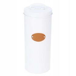 Pojemnik na makaron spaghetti metalowy biały retro