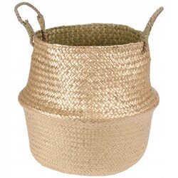 Kosz osłonka na doniczkę z trawy morskiej boho