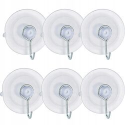 Wieszak na ręczniki przyssawka haczyk 6 sztuk