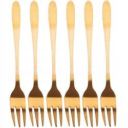 Widelczyk złoty widelec mały deserowy do ciasta 6x