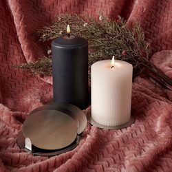 Podkładki pod kubek szklanki metalowe stojak 6el