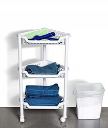 Regał na kółkach czarny półka 3 poziomy