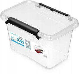 Pojemnik pudło plastikowe pojemnik z pokrywą 0,65l