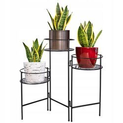 Kwietnik stojący stojak na kwiaty metalowy czarny