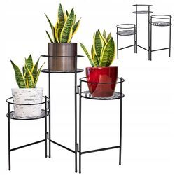 Kwietnik stojący stojak na kwiaty metalowy czarny