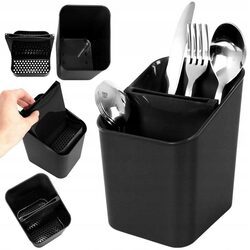 Ociekacz na sztućce czarny suszarka organizer