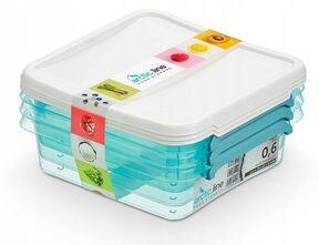 Pojemniki pudło plastikowe organizer 3x 0,6l